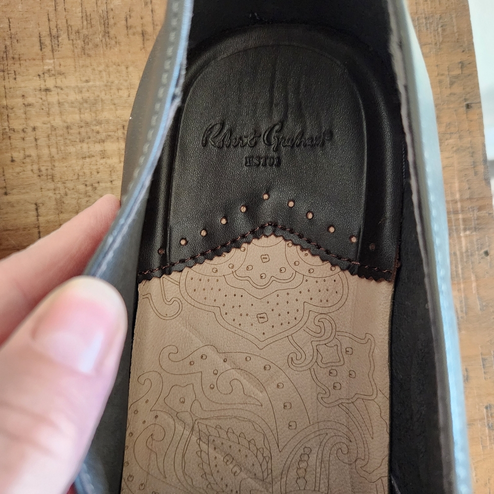 Robert Graham Mens Riverland Floral Leather Slip-On Sneakers Size 13 - Picture 7 of 14